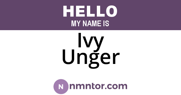 Ivy Unger