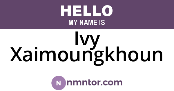 Ivy Xaimoungkhoun