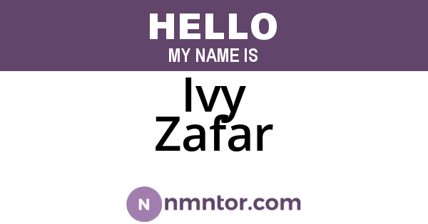 Ivy Zafar