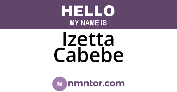 Izetta Cabebe