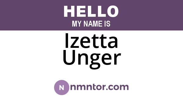 Izetta Unger