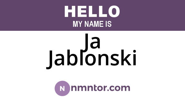 Ja Jablonski