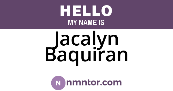Jacalyn Baquiran