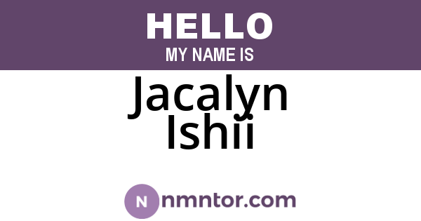 Jacalyn Ishii