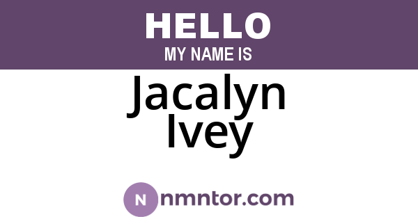 Jacalyn Ivey