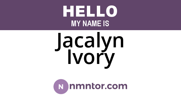Jacalyn Ivory