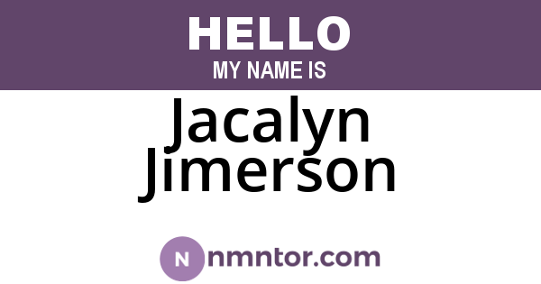 Jacalyn Jimerson