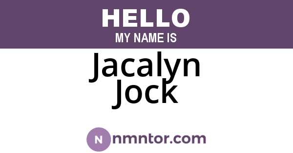 Jacalyn Jock
