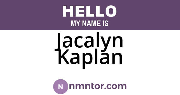 Jacalyn Kaplan