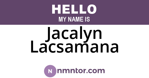 Jacalyn Lacsamana