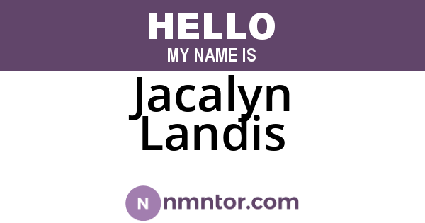 Jacalyn Landis