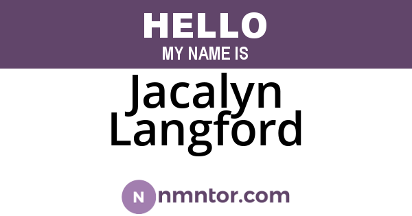 Jacalyn Langford