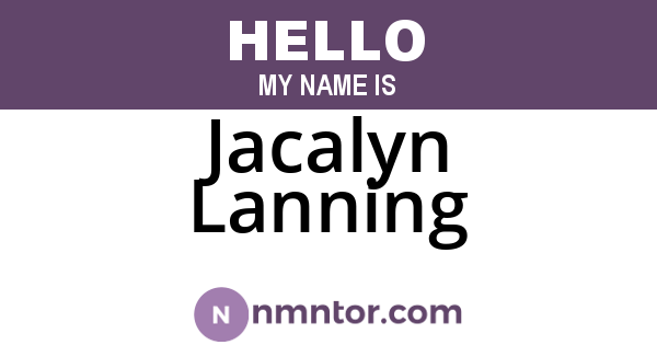 Jacalyn Lanning