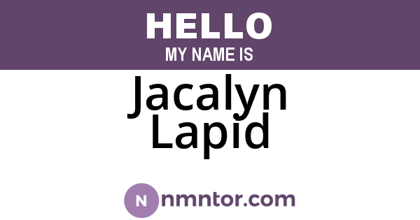 Jacalyn Lapid