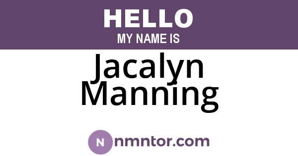 Jacalyn Manning