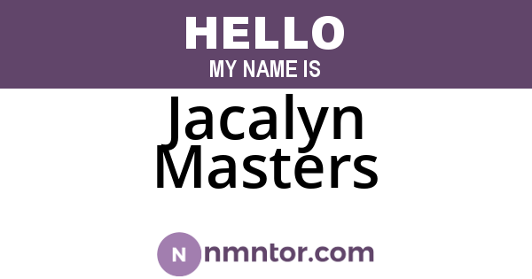 Jacalyn Masters