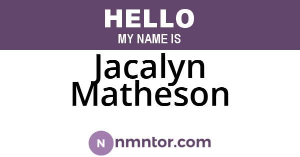 Jacalyn Matheson