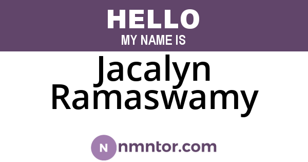 Jacalyn Ramaswamy