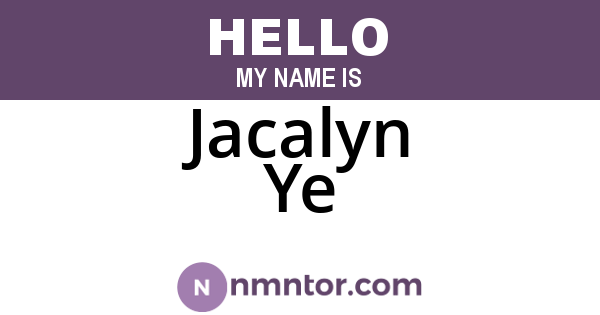 Jacalyn Ye