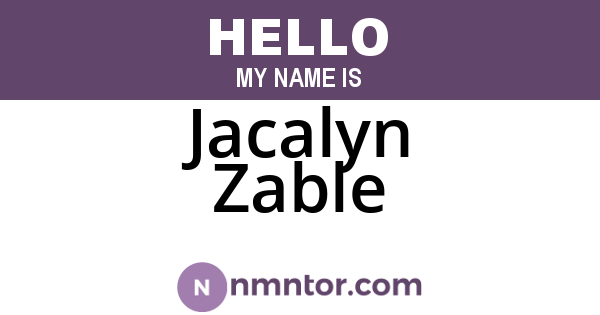 Jacalyn Zable