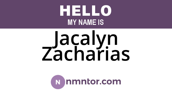 Jacalyn Zacharias