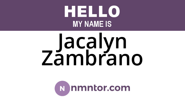 Jacalyn Zambrano