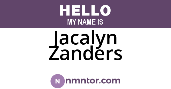 Jacalyn Zanders