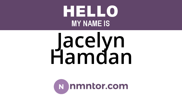 Jacelyn Hamdan