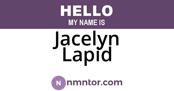 Jacelyn Lapid