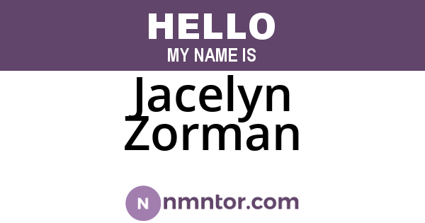 Jacelyn Zorman