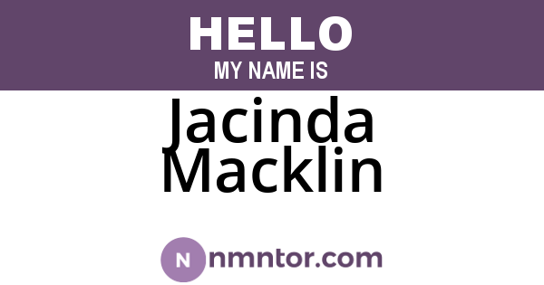 Jacinda Macklin