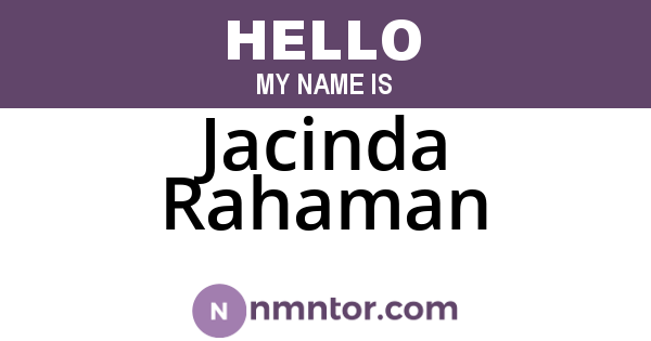 Jacinda Rahaman