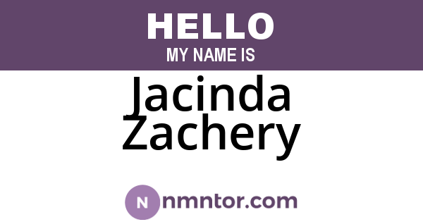 Jacinda Zachery