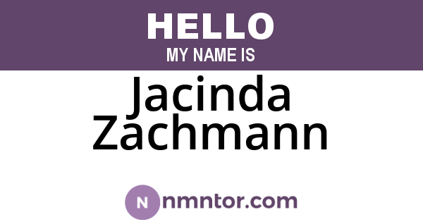 Jacinda Zachmann