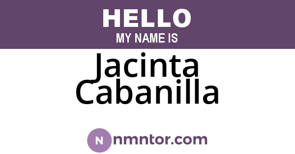 Jacinta Cabanilla