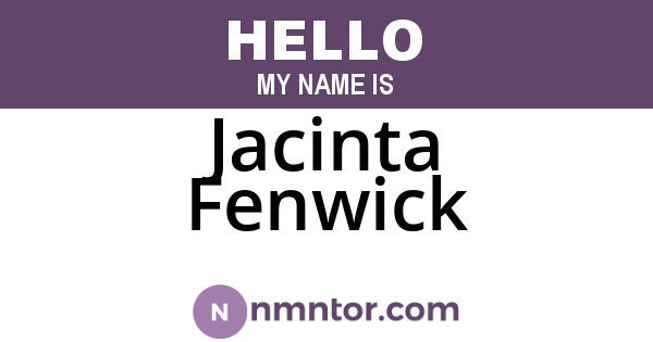 Jacinta Fenwick