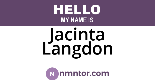 Jacinta Langdon