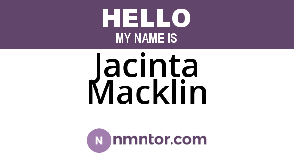 Jacinta Macklin