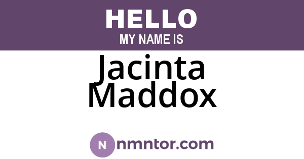 Jacinta Maddox