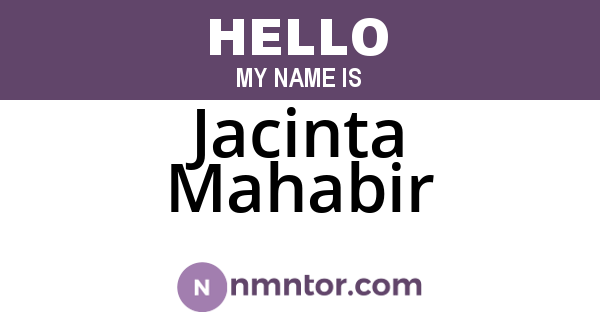 Jacinta Mahabir