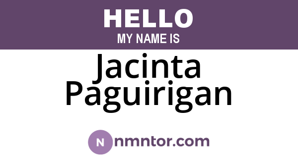 Jacinta Paguirigan