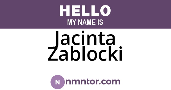 Jacinta Zablocki