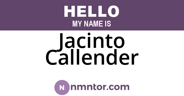 Jacinto Callender