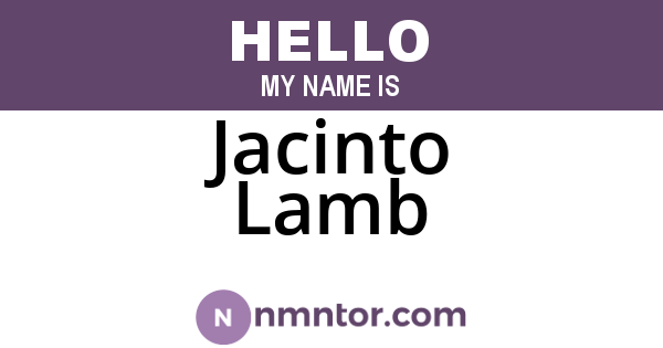 Jacinto Lamb