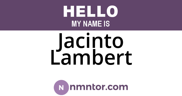 Jacinto Lambert