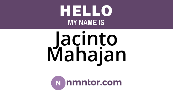Jacinto Mahajan