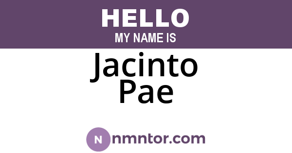 Jacinto Pae