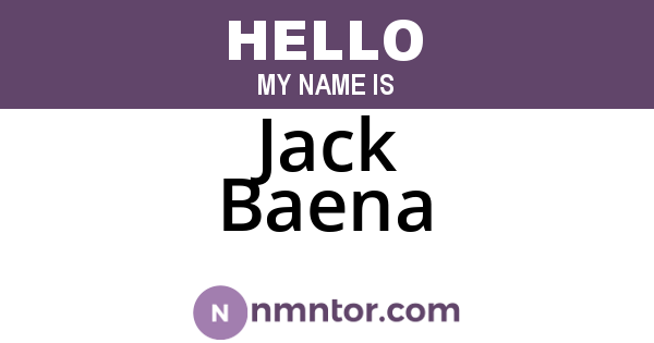 Jack Baena