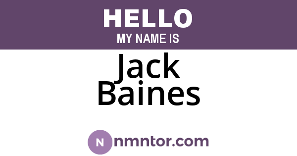 Jack Baines