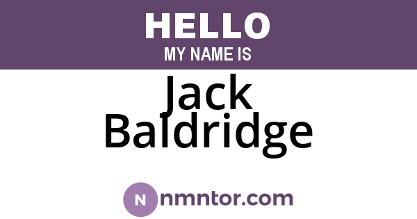 Jack Baldridge